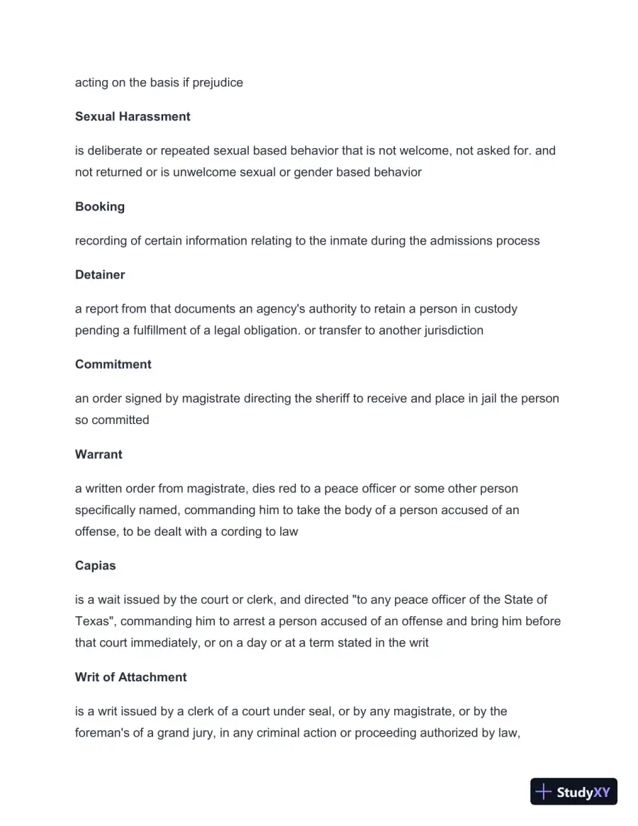 2024-2025 TCOLE Basic Jailer Course Practice Exam with Answers (259 Solved Questions), page 4