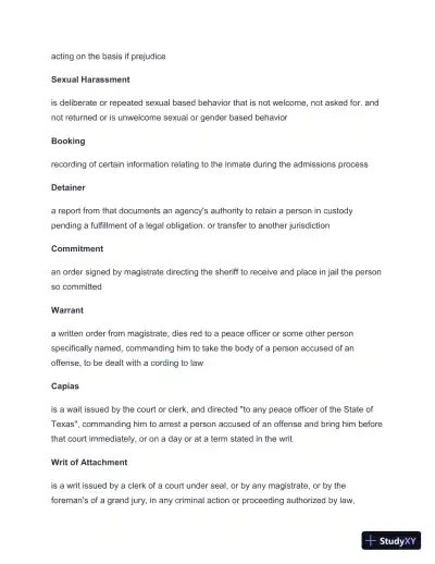 2024-2025 TCOLE Basic Jailer Course Practice Exam with Answers (259 Solved Questions) - Page 4 preview image