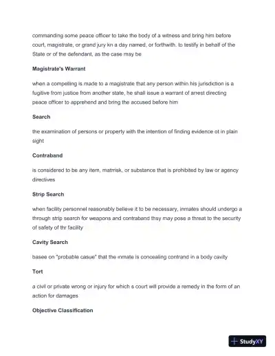 2024-2025 TCOLE Basic Jailer Course Practice Exam with Answers (259 Solved Questions) - Page 5 preview image