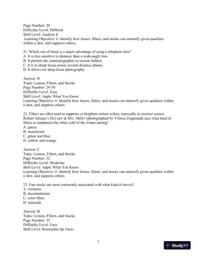 Test Bank for Understanding Movies, 14th Edition - Page 10 preview image