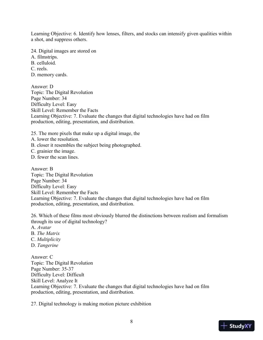 Test Bank for Understanding Movies, 14th Edition, page 11