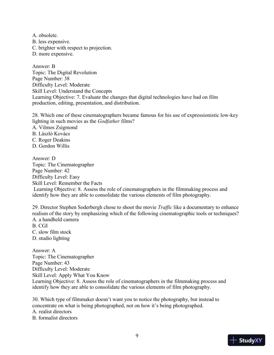 Test Bank for Understanding Movies, 14th Edition, page 12