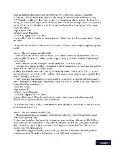 Test Bank for Understanding Movies, 14th Edition - Page 14 preview image