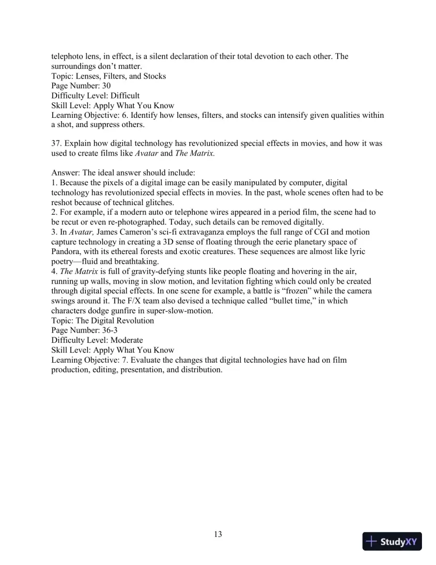 Test Bank for Understanding Movies, 14th Edition, page 16