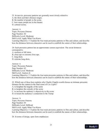 Test Bank for Understanding Movies, 14th Edition - Page 24 preview image