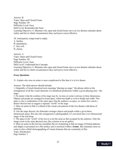 Test Bank for Understanding Movies, 14th Edition - Page 26 preview image