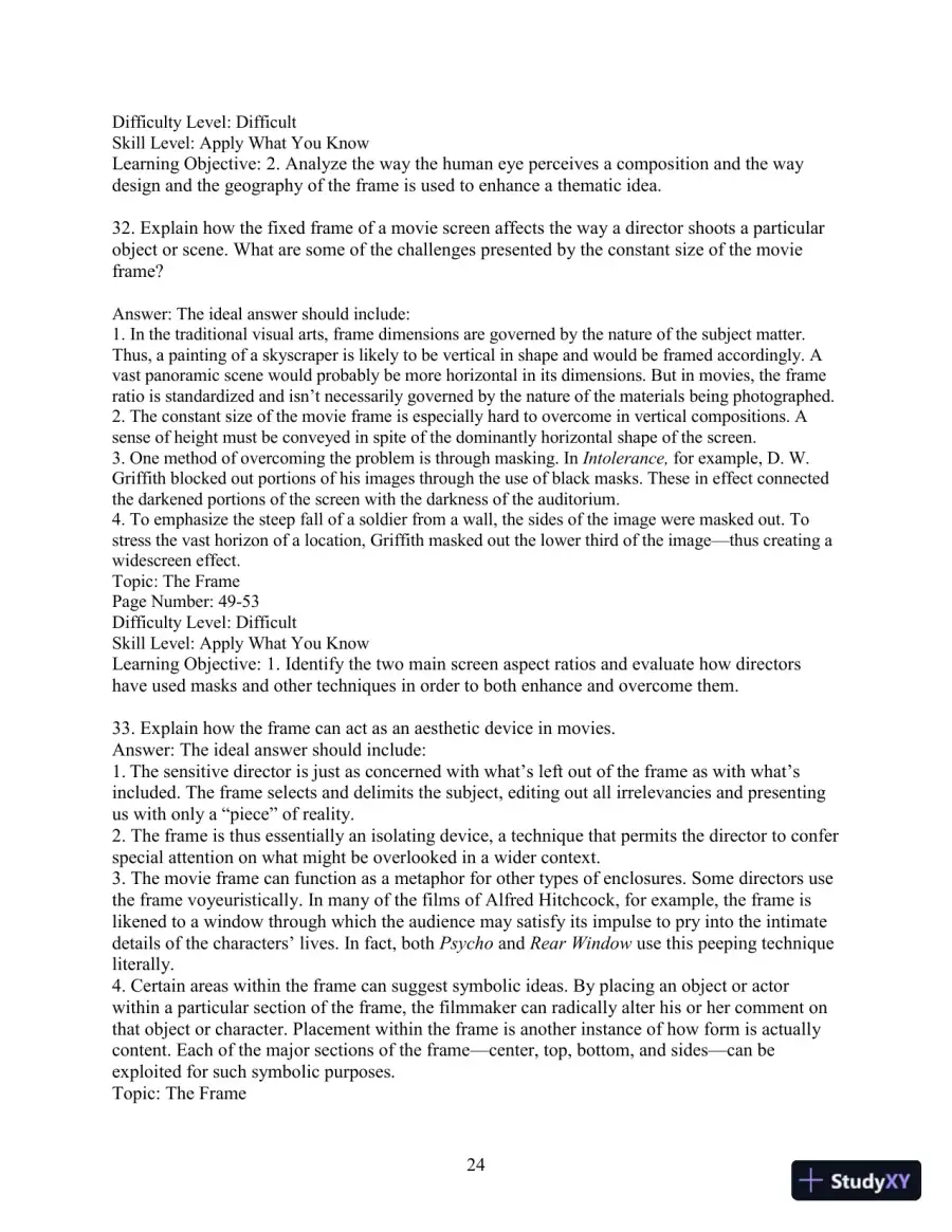Test Bank for Understanding Movies, 14th Edition, page 27