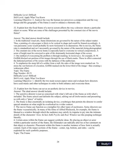 Test Bank for Understanding Movies, 14th Edition - Page 27 preview image