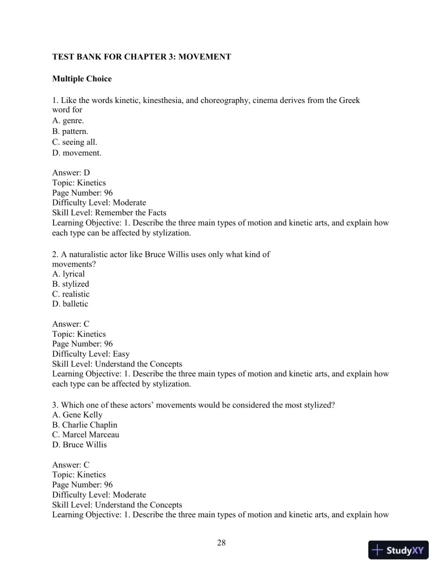 Test Bank for Understanding Movies, 14th Edition, page 31