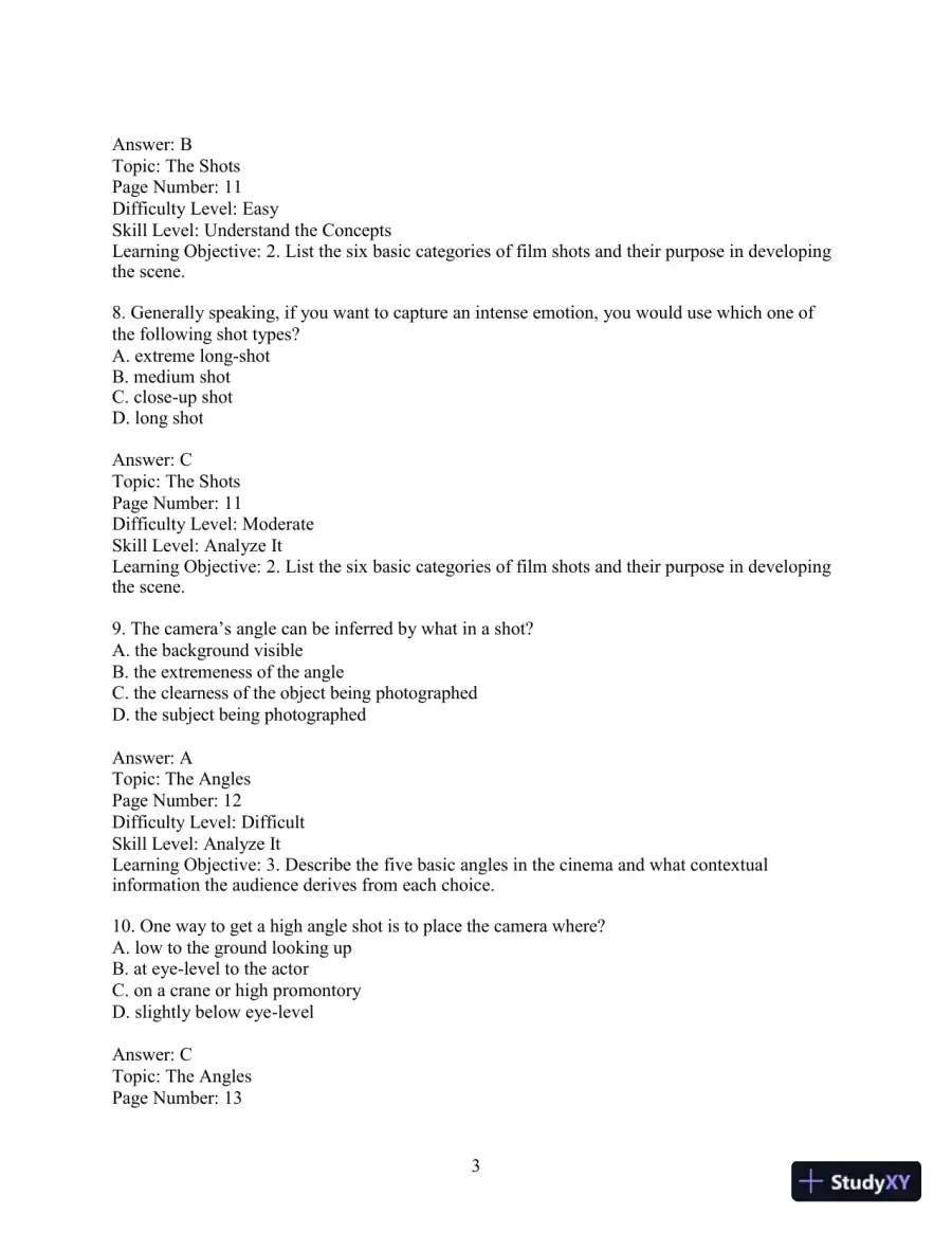 Test Bank for Understanding Movies, 14th Edition, page 6