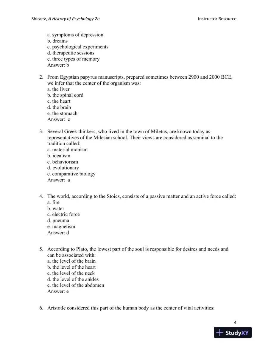A History of Psychology: A Global Perspective Second Edition Test Bank, page 11