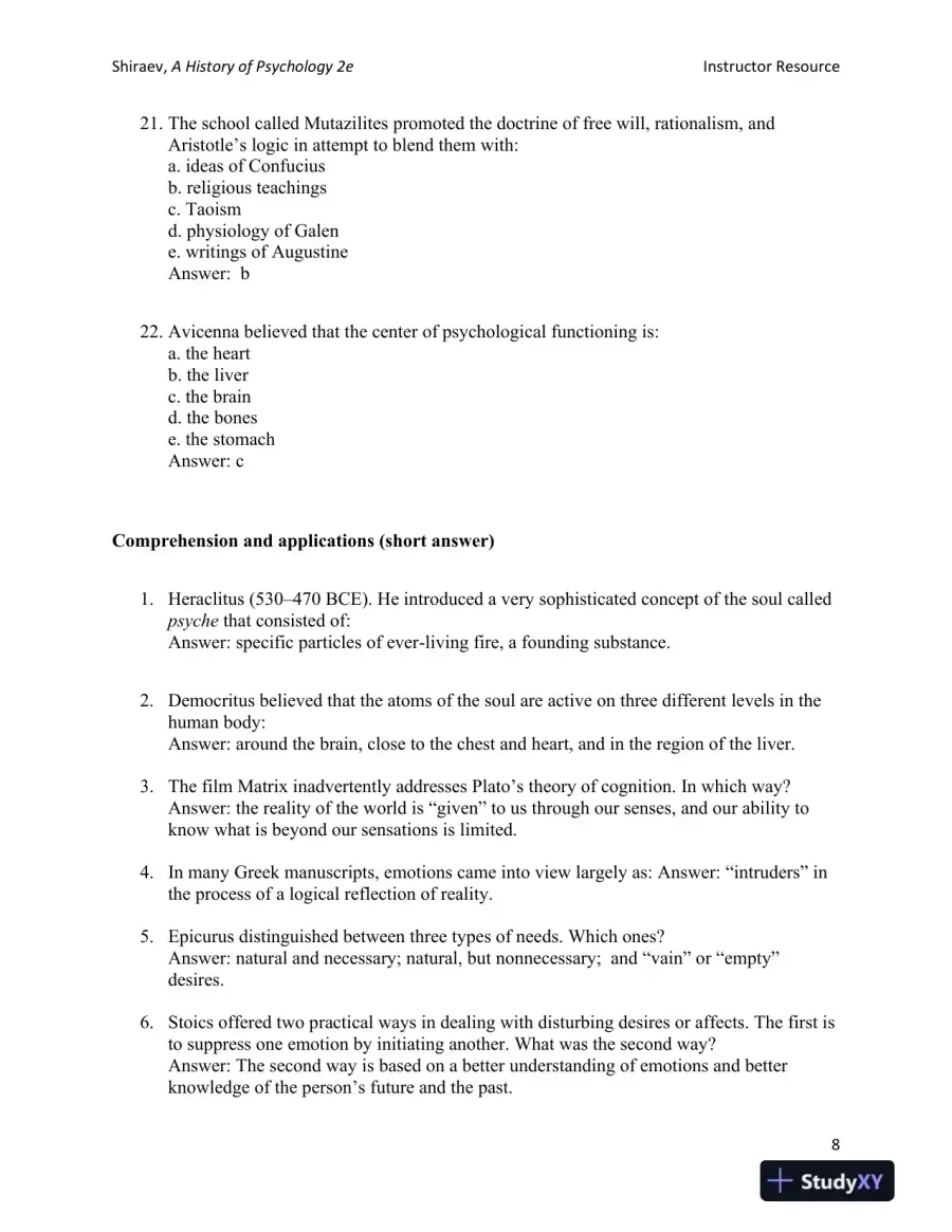 A History of Psychology: A Global Perspective Second Edition Test Bank, page 15