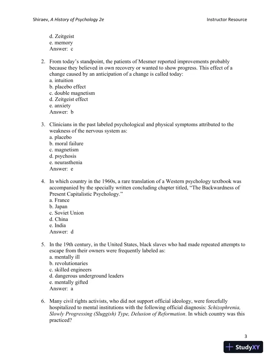 A History of Psychology: A Global Perspective Second Edition Test Bank, page 4