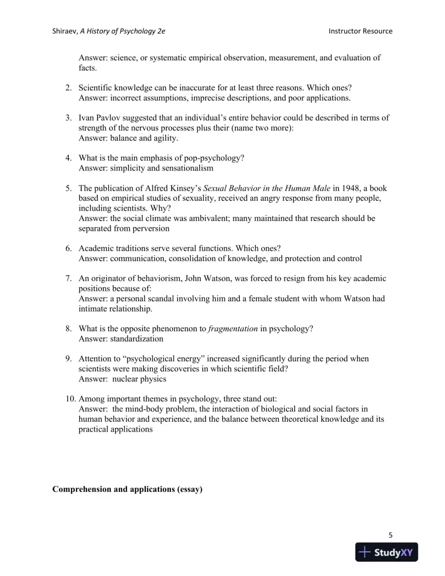 A History of Psychology: A Global Perspective Second Edition Test Bank, page 6