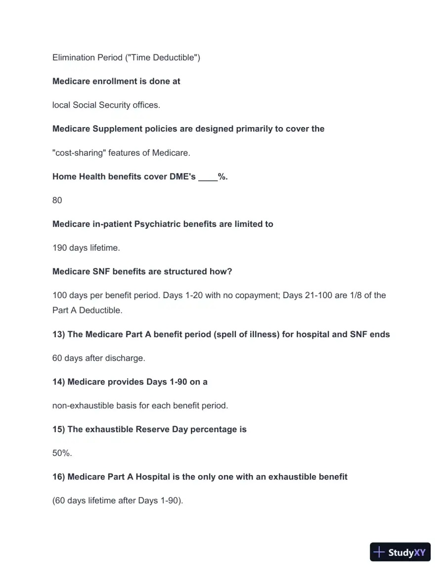 NC Medicare/LTC Practice Exam with Answers (100 Solved Questions), page 3