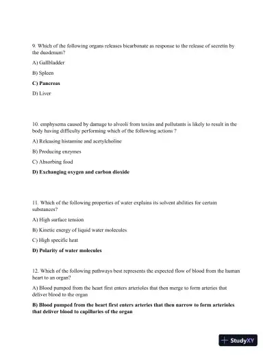 ATI Biochemistry TEAS With Answers (47 Solved Questions) - Page 4 preview image