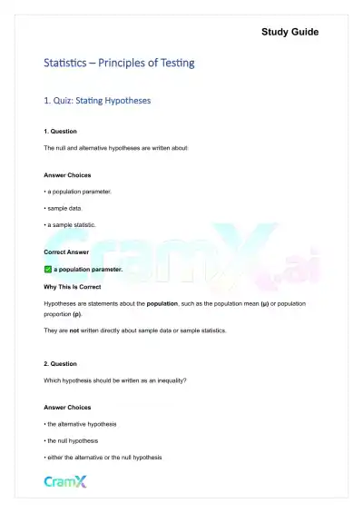 Statistics - Principles of Testing - Page 1 preview image