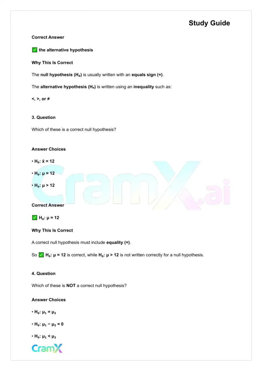 Statistics - Principles of Testing, page 2