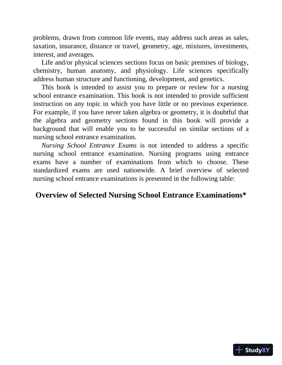 Nursing School Entrance Exams: HESI A2 / NLN PAX-RN / PSB-RN / RNEE / TEAS, 6th Edition (2020), page 13