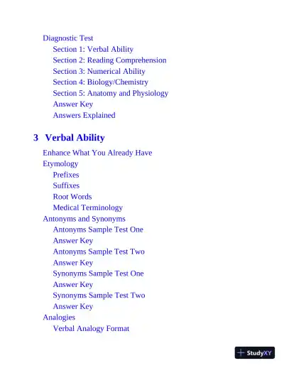 Nursing School Entrance Exams: HESI A2 / NLN PAX-RN / PSB-RN / RNEE / TEAS, 6th Edition (2020) - Page 6 preview image