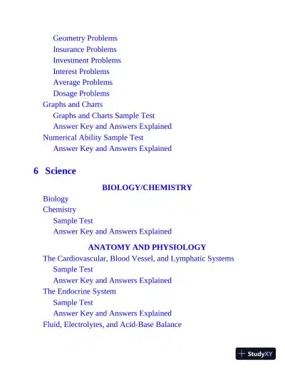 Nursing School Entrance Exams: HESI A2 / NLN PAX-RN / PSB-RN / RNEE / TEAS, 6th Edition (2020) - Page 9 preview image