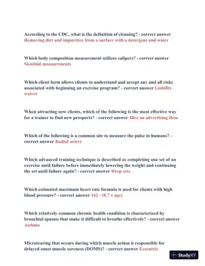 2023-2024 ISSA Final Real Exam Test Bank with Answers (177 Solved Questions) - Page 5 preview image