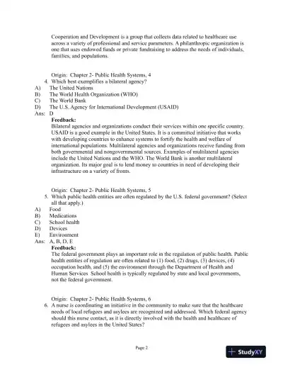 Test Bank For Community and Public Health Nursing, 1st Edition - Page 12 preview image