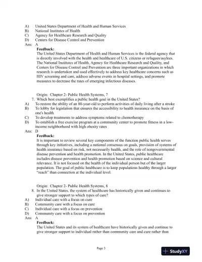 Test Bank For Community and Public Health Nursing, 1st Edition - Page 13 preview image