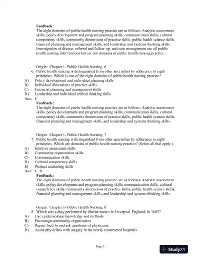 Test Bank For Community and Public Health Nursing, 1st Edition - Page 4 preview image