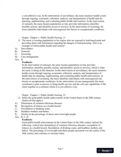 Test Bank For Community and Public Health Nursing, 1st Edition - Page 6 preview image