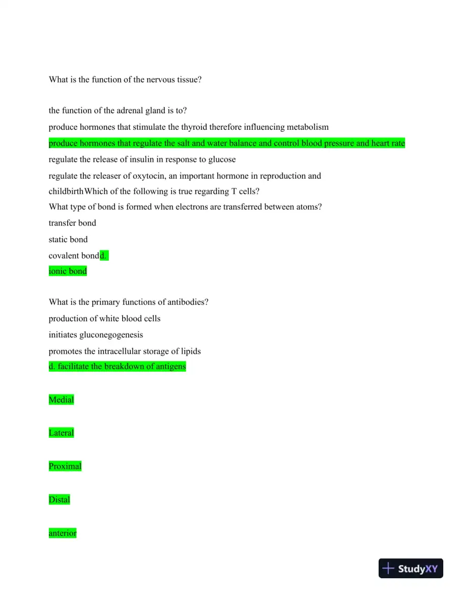 2024 ATI TEAS 7 Science Section Actual Exam with Answers (372 Solved Questions), page 11