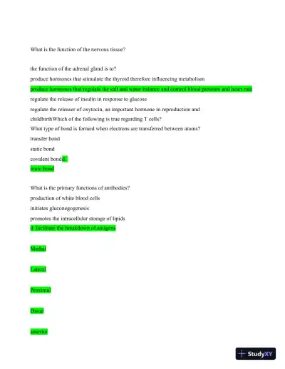 2024 ATI TEAS 7 Science Section Actual Exam with Answers (372 Solved Questions) - Page 11 preview image