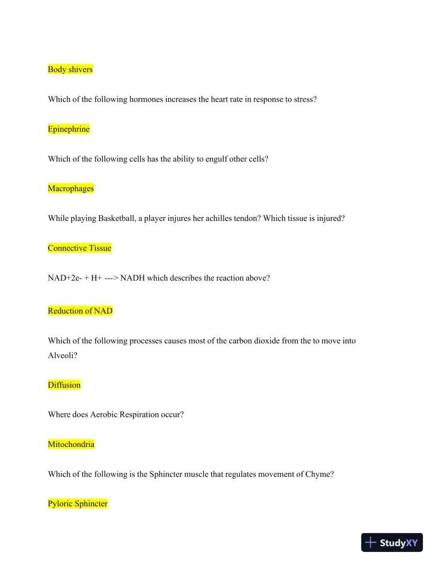 2024 ATI TEAS 7 Science Section Actual Exam with Answers (372 Solved Questions), page 14