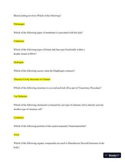 2024 ATI TEAS 7 Science Section Actual Exam with Answers (372 Solved Questions) - Page 15 preview image