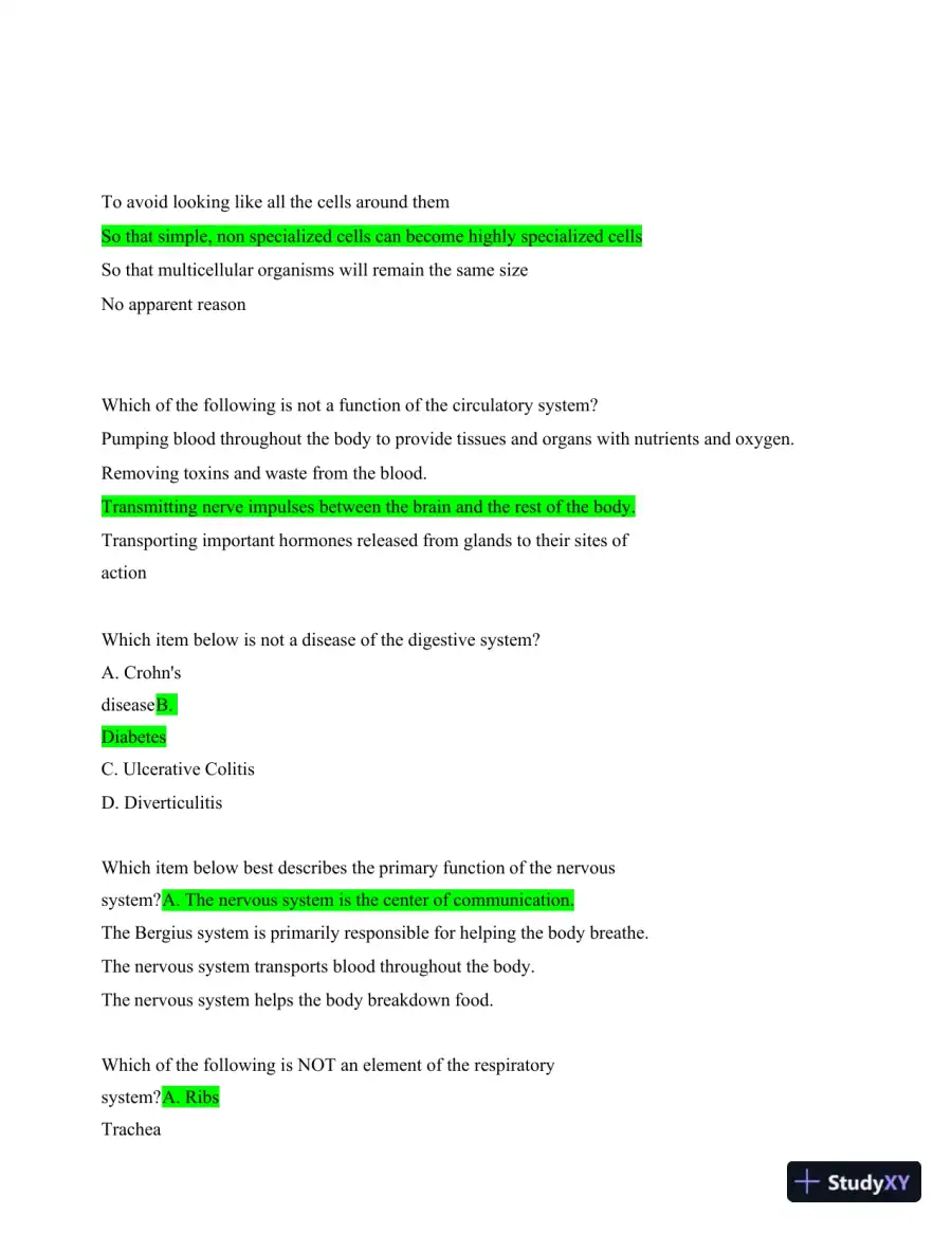 2024 ATI TEAS 7 Science Section Actual Exam with Answers (372 Solved Questions), page 4