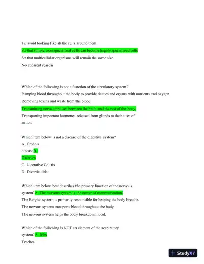 2024 ATI TEAS 7 Science Section Actual Exam with Answers (372 Solved Questions) - Page 4 preview image