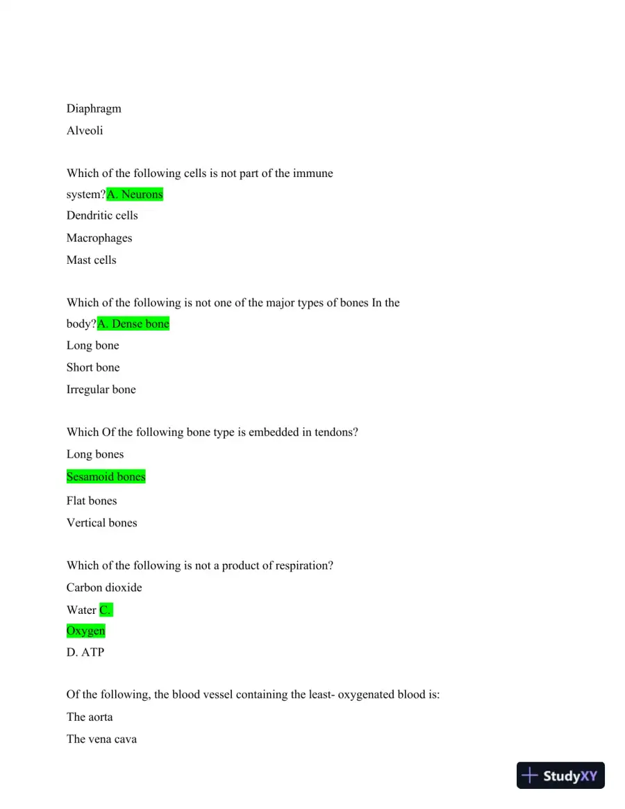 2024 ATI TEAS 7 Science Section Actual Exam with Answers (372 Solved Questions), page 5