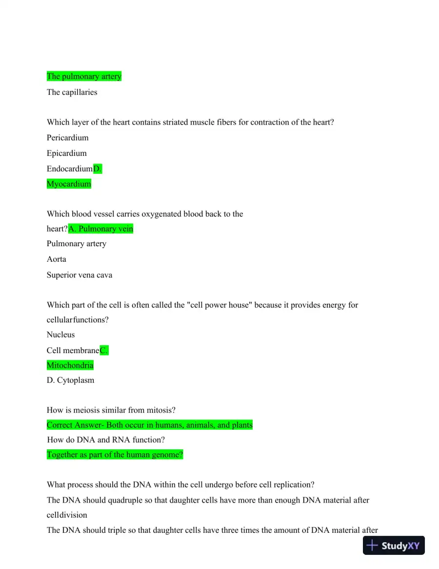 2024 ATI TEAS 7 Science Section Actual Exam with Answers (372 Solved Questions), page 6