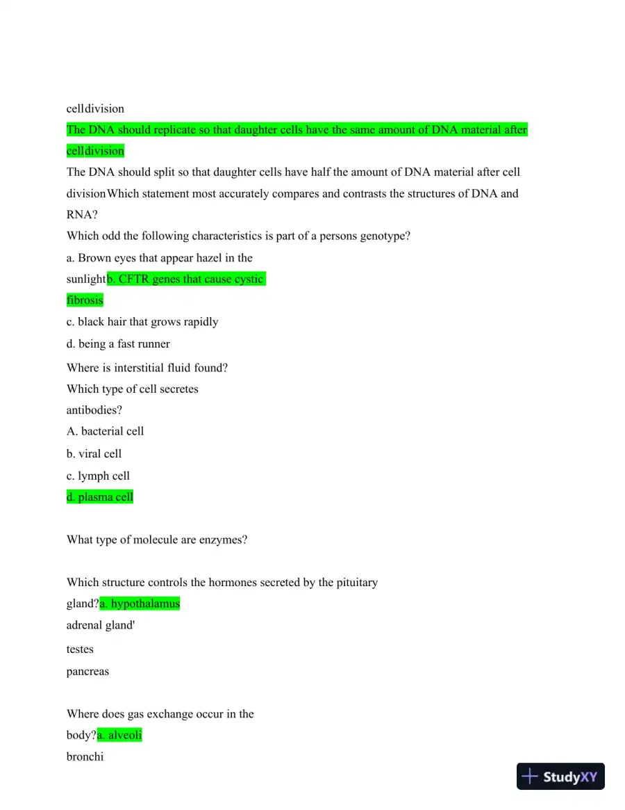 2024 ATI TEAS 7 Science Section Actual Exam with Answers (372 Solved Questions), page 7