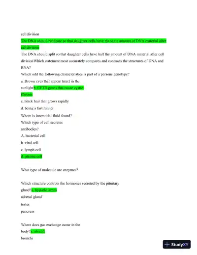 2024 ATI TEAS 7 Science Section Actual Exam with Answers (372 Solved Questions) - Page 7 preview image