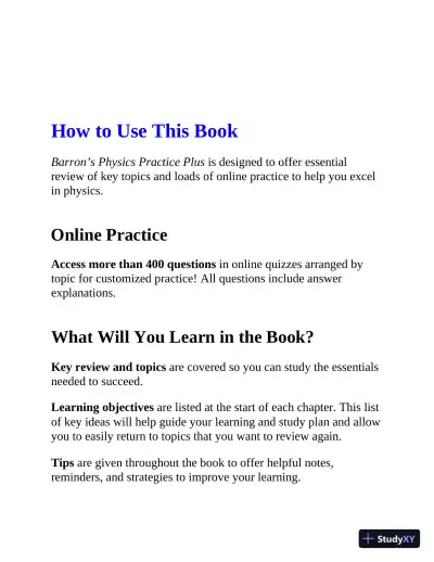 Barron's Physics Practice Plus: 400+ Online Questions and Quick Study Review (2022) - Page 13 preview image
