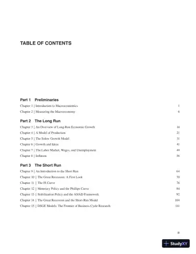 Macroeconomics, Third Edition Solution Manual - Page 1 preview image