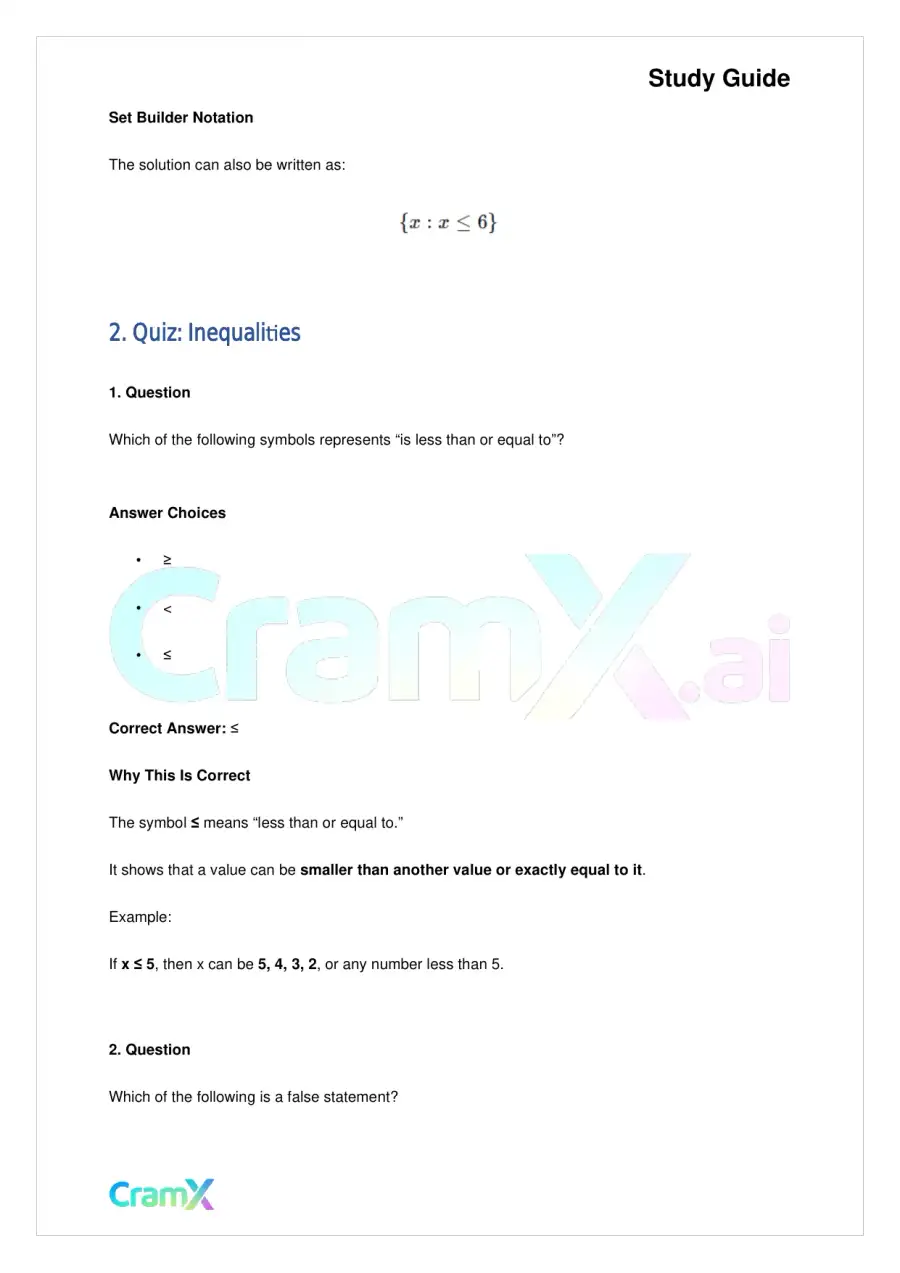 Algebra I – Inequalities Graphing and Absolute Value, page 10