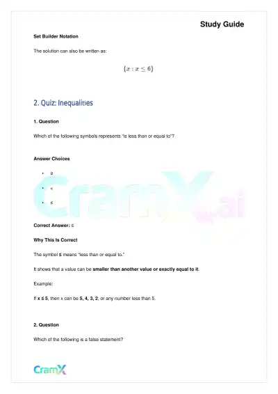Algebra I – Inequalities Graphing and Absolute Value - Page 10 preview image