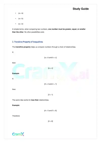 Algebra I – Inequalities Graphing and Absolute Value - Page 2 preview image