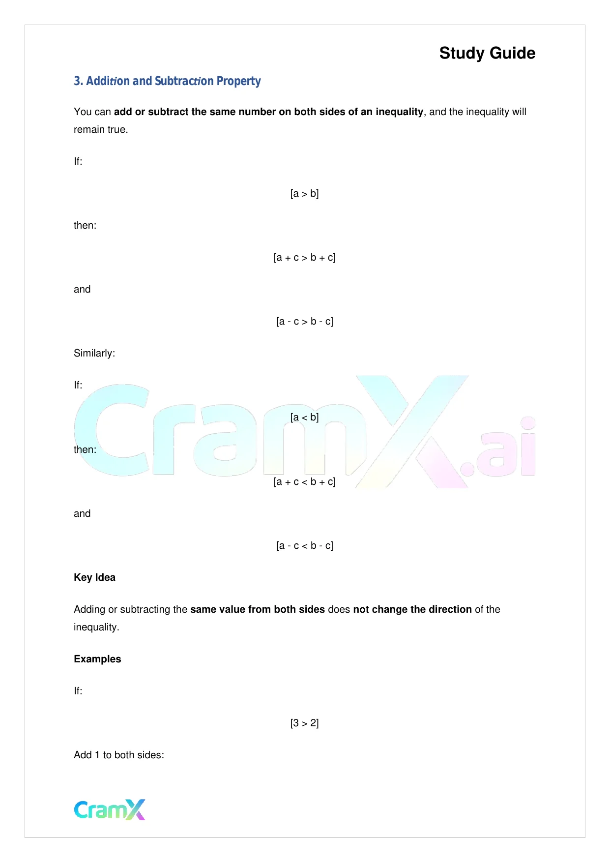 Algebra I – Inequalities Graphing and Absolute Value - Page 3 preview image