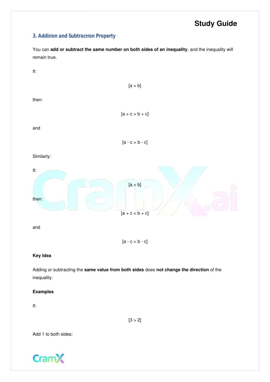 Algebra I – Inequalities Graphing and Absolute Value, page 3
