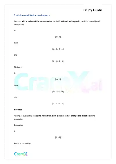 Algebra I – Inequalities Graphing and Absolute Value - Page 3 preview image