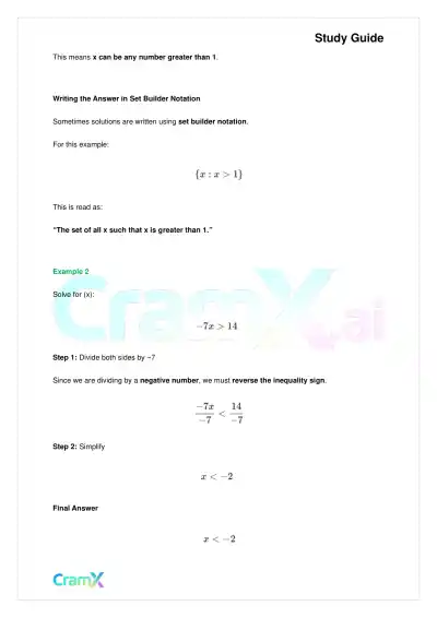 Algebra I – Inequalities Graphing and Absolute Value - Page 8 preview image