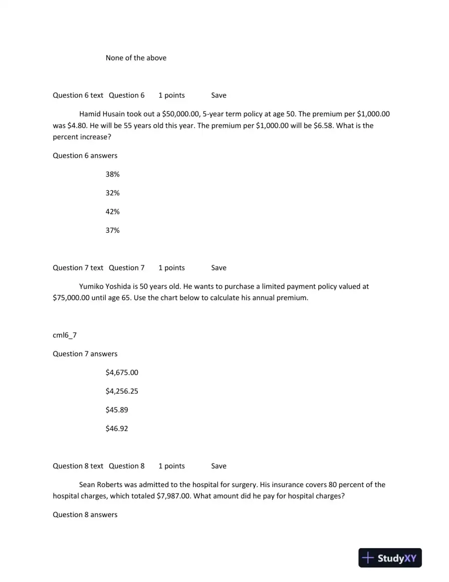 Financial Literacy and Insurance Calculation: An Applied Learning Assignment, page 4